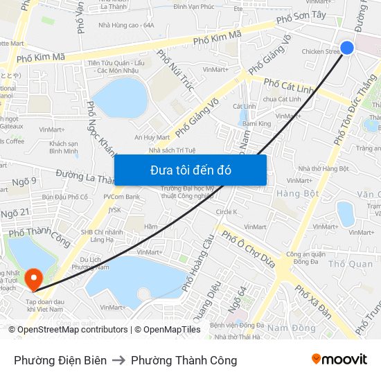 Phường Điện Biên to Phường Thành Công map