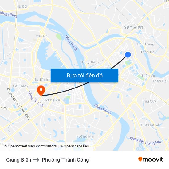 Giang Biên to Phường Thành Công map