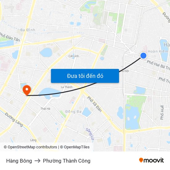 Hàng Bông to Phường Thành Công map