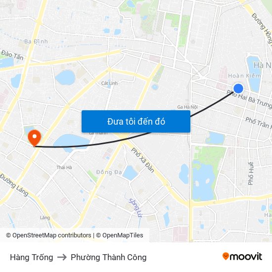 Hàng Trống to Phường Thành Công map