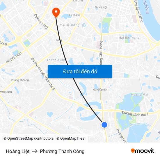 Hoàng Liệt to Phường Thành Công map