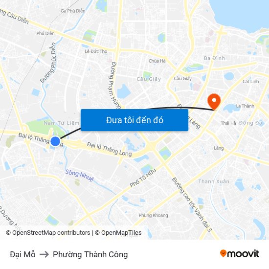 Đại Mỗ to Phường Thành Công map