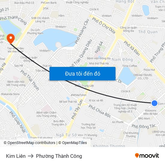 Kim Liên to Phường Thành Công map