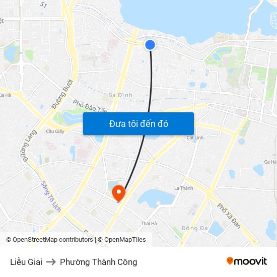 Liễu Giai to Phường Thành Công map