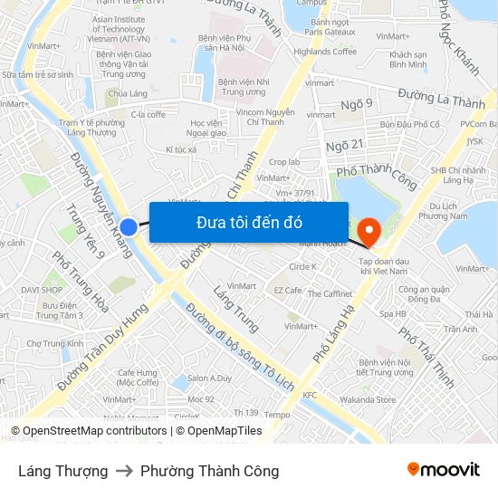 Láng Thượng to Phường Thành Công map