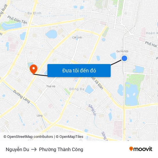 Nguyễn Du to Phường Thành Công map