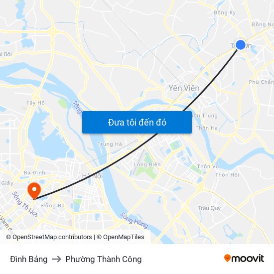 Đình Bảng to Phường Thành Công map