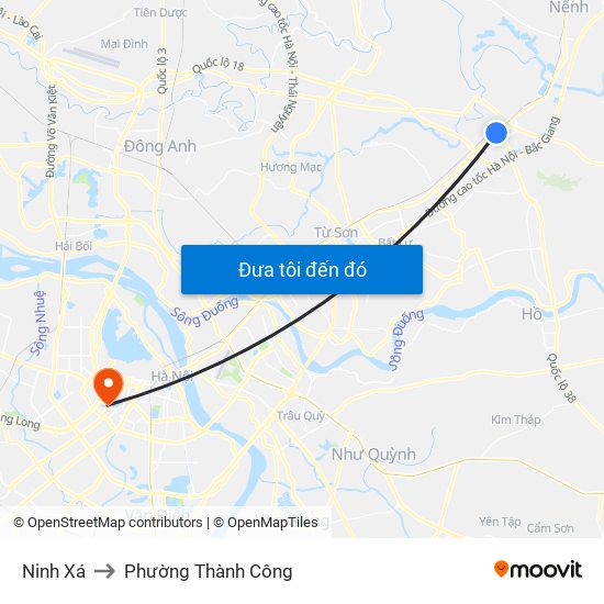 Ninh Xá to Phường Thành Công map