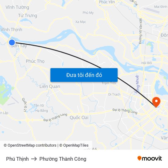 Phú Thịnh to Phường Thành Công map