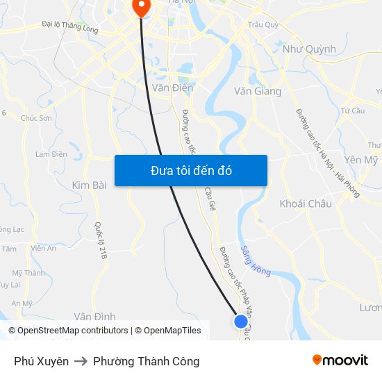 Phú Xuyên to Phường Thành Công map