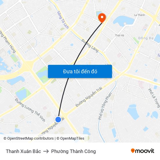 Thanh Xuân Bắc to Phường Thành Công map