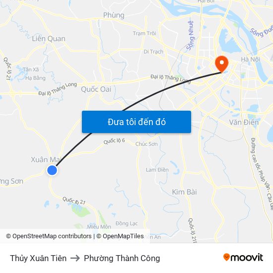 Thủy Xuân Tiên to Phường Thành Công map