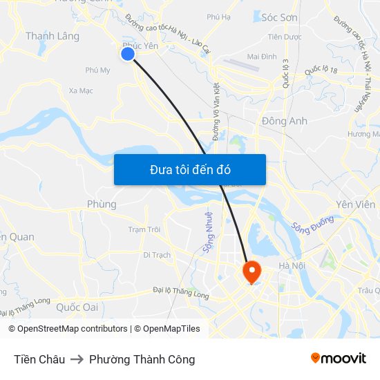 Tiền Châu to Phường Thành Công map