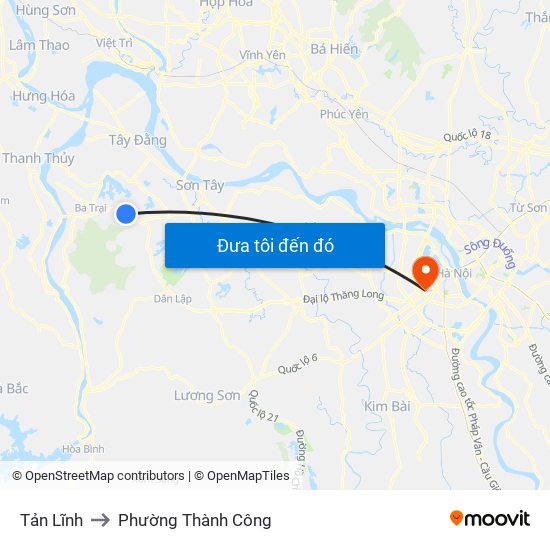 Tản Lĩnh to Phường Thành Công map