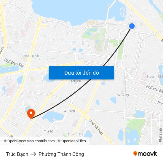 Trúc Bạch to Phường Thành Công map