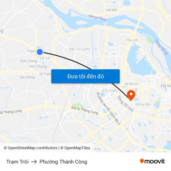 Trạm Trôi to Phường Thành Công map