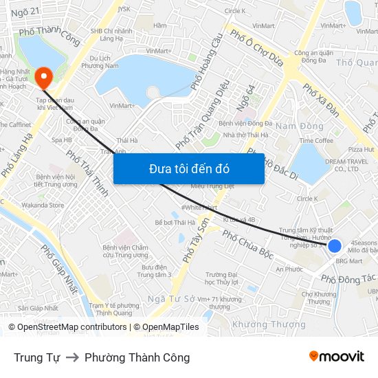 Trung Tự to Phường Thành Công map