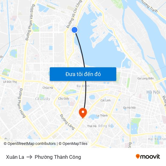 Xuân La to Phường Thành Công map