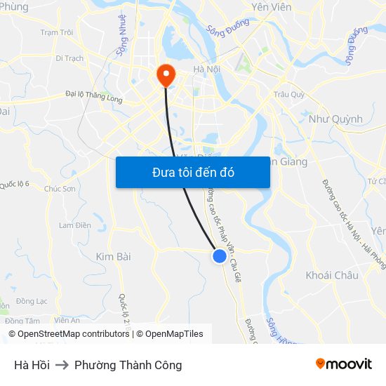 Hà Hồi to Phường Thành Công map