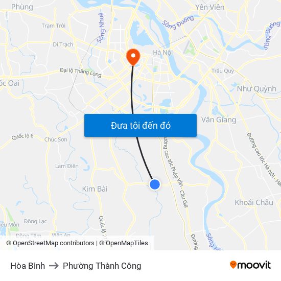 Hòa Bình to Phường Thành Công map