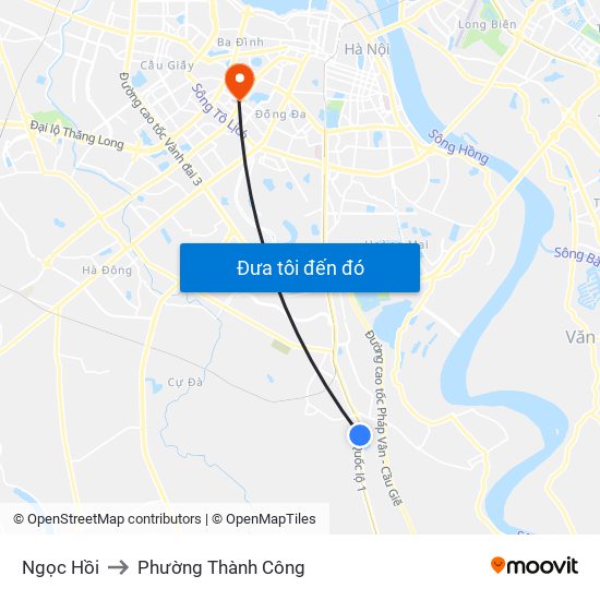 Ngọc Hồi to Phường Thành Công map