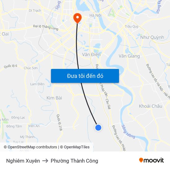 Nghiêm Xuyên to Phường Thành Công map