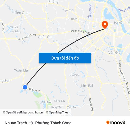 Nhuận Trạch to Phường Thành Công map