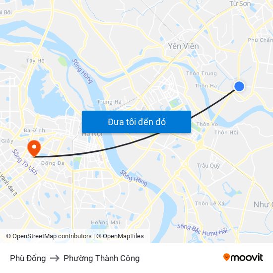Phù Đổng to Phường Thành Công map