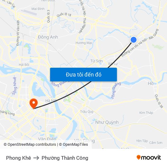 Phong Khê to Phường Thành Công map