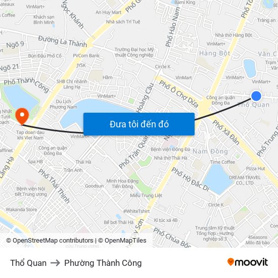 Thổ Quan to Phường Thành Công map