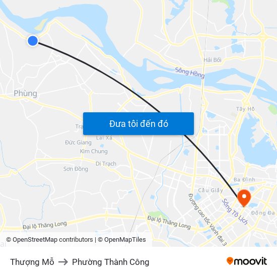 Thượng Mỗ to Phường Thành Công map