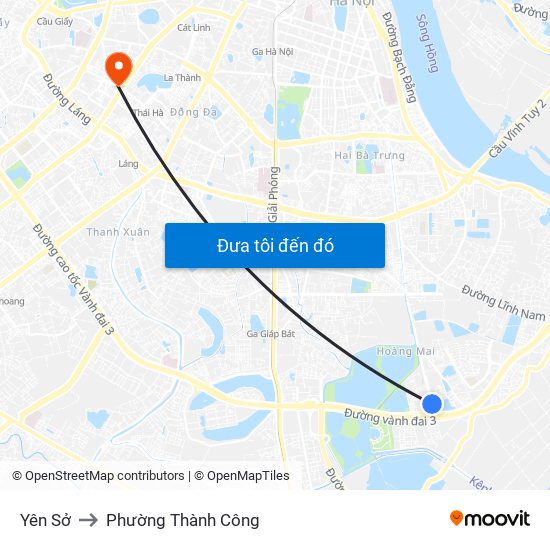 Yên Sở to Phường Thành Công map