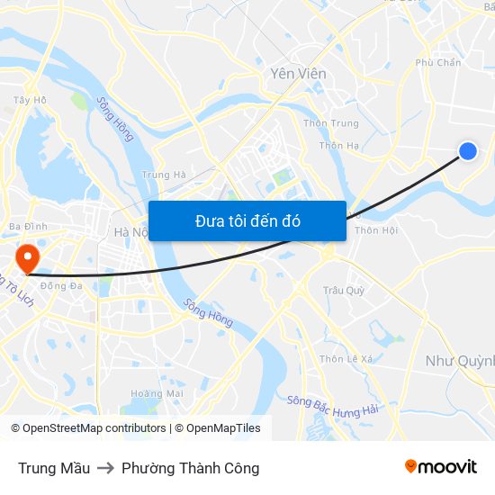 Trung Mầu to Phường Thành Công map