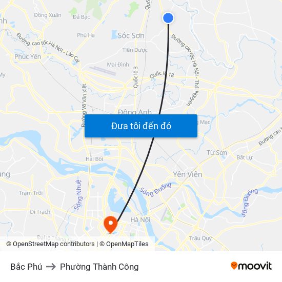 Bắc Phú to Phường Thành Công map