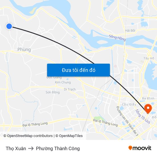 Thọ Xuân to Phường Thành Công map