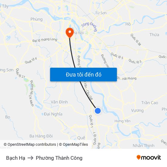 Bạch Hạ to Phường Thành Công map