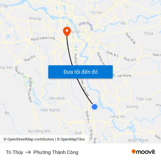 Tri Thủy to Phường Thành Công map