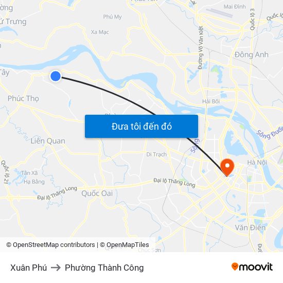 Xuân Phú to Phường Thành Công map