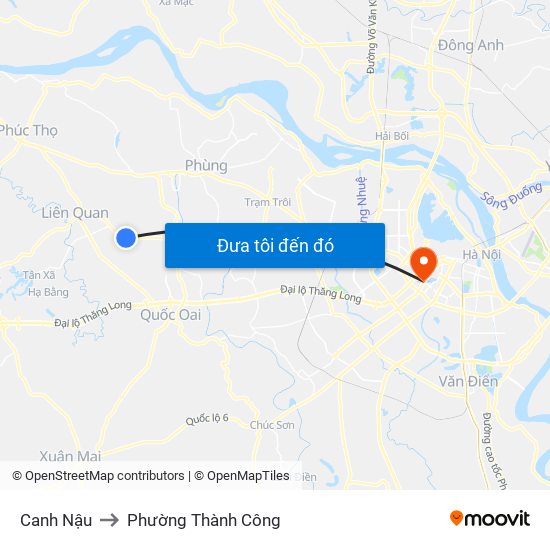 Canh Nậu to Phường Thành Công map