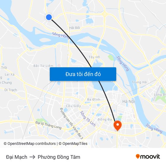 Đại Mạch to Phường Đồng Tâm map