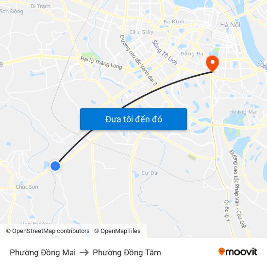 Phường Đồng Mai to Phường Đồng Tâm map