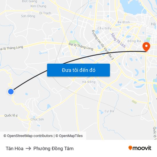 Tân Hòa to Phường Đồng Tâm map