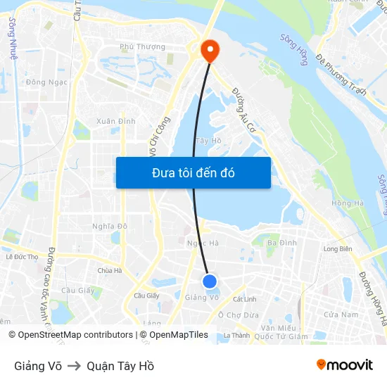 Bản đồ chỉ đường đến Smile Giang Võ từ các địa điểm phổ biến