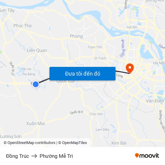 Đồng Trúc to Phường Mễ Trì map