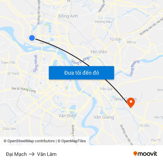 Đại Mạch to Văn Lâm map