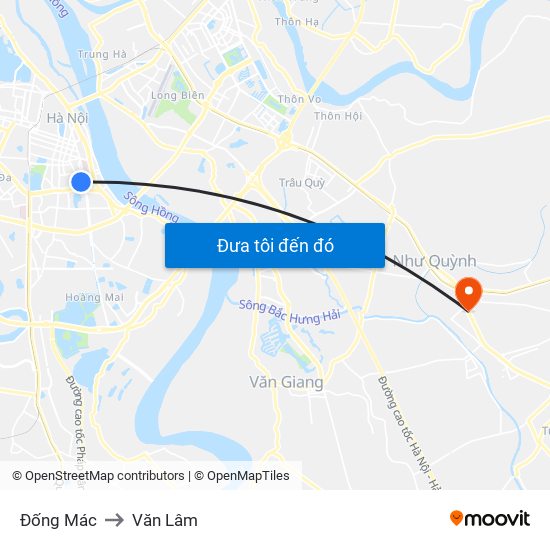 Đống Mác to Văn Lâm map