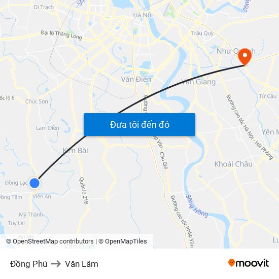 Đồng Phú to Văn Lâm map