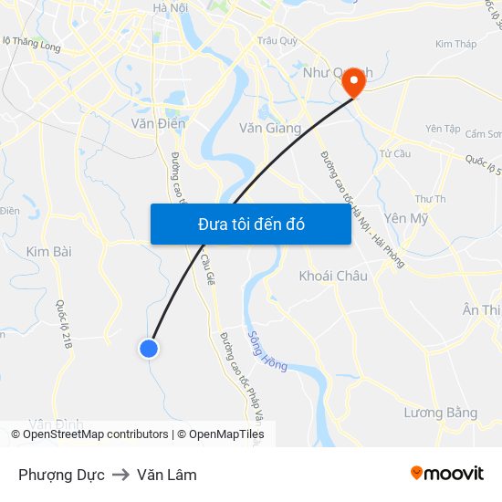 Phượng Dực to Văn Lâm map