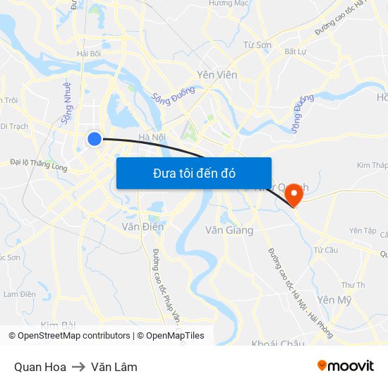 Quan Hoa to Văn Lâm map