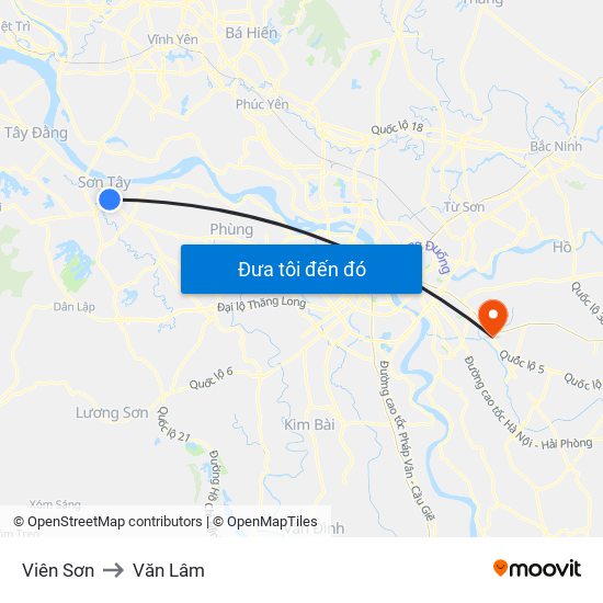 Viên Sơn to Văn Lâm map